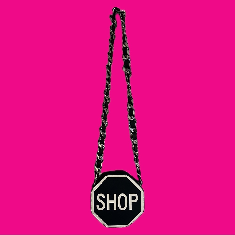 Black and White Crossbody Bag with Bold Text